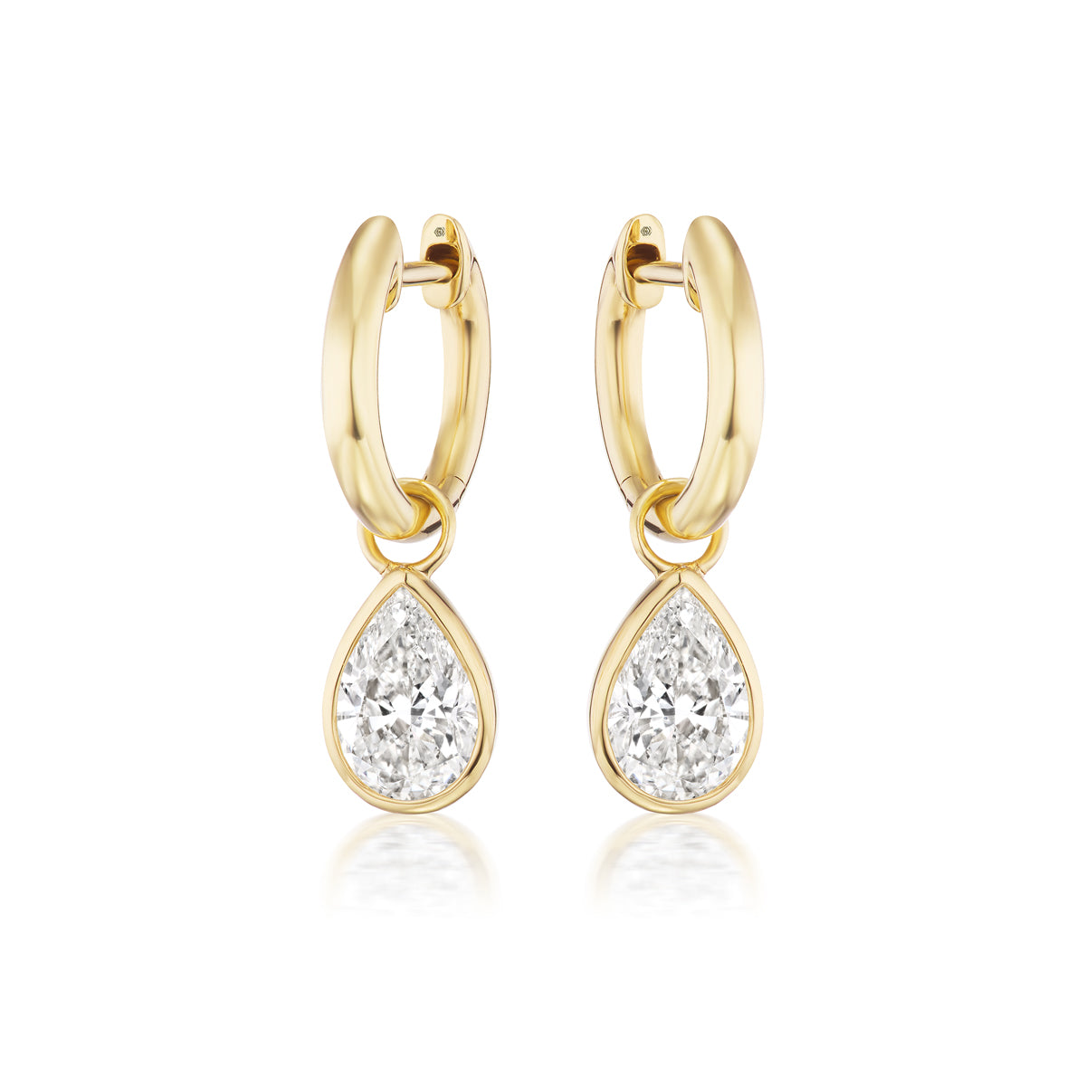 Pear Diamond Hoops