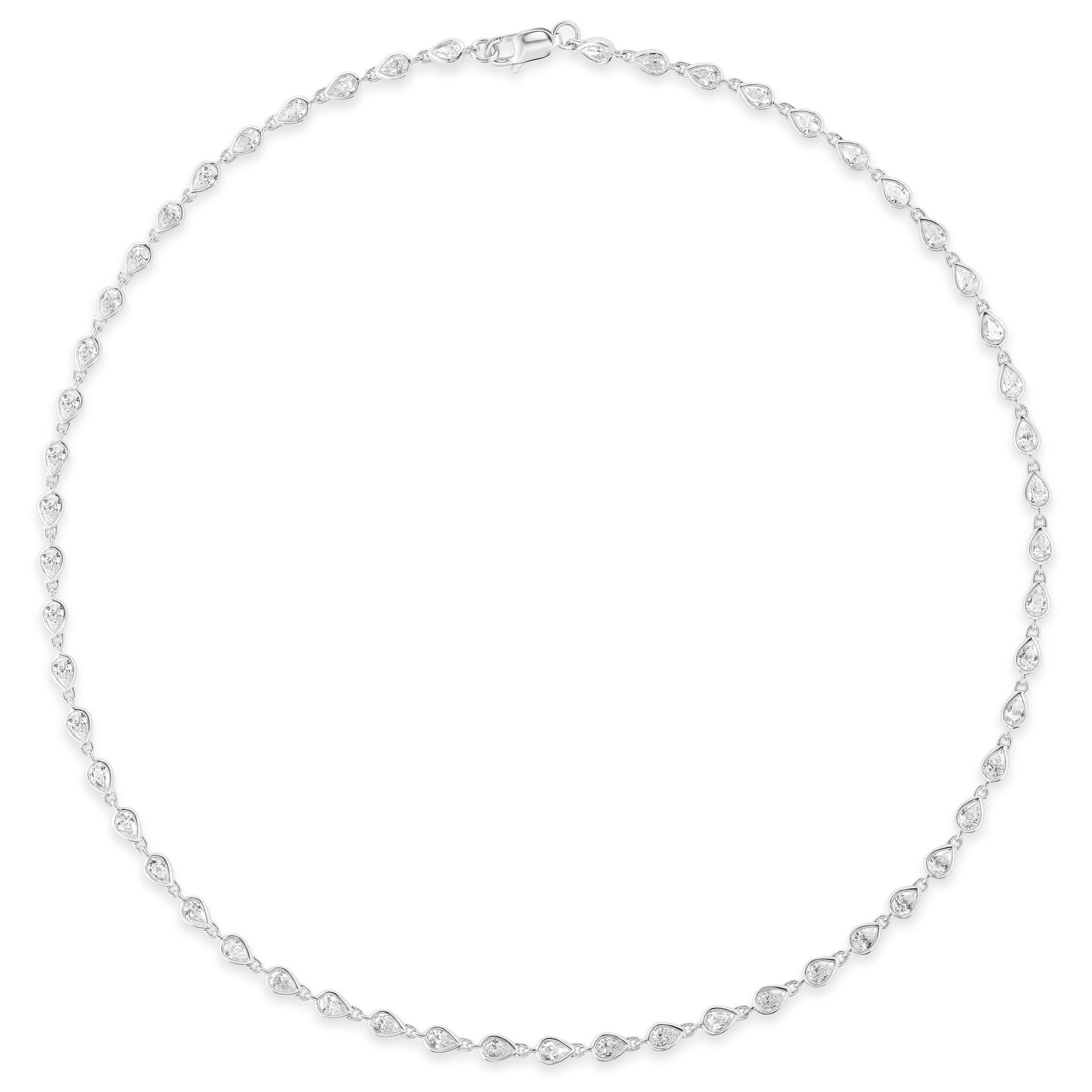 Bezel Set Pear Shape Diamond Garland Necklace
