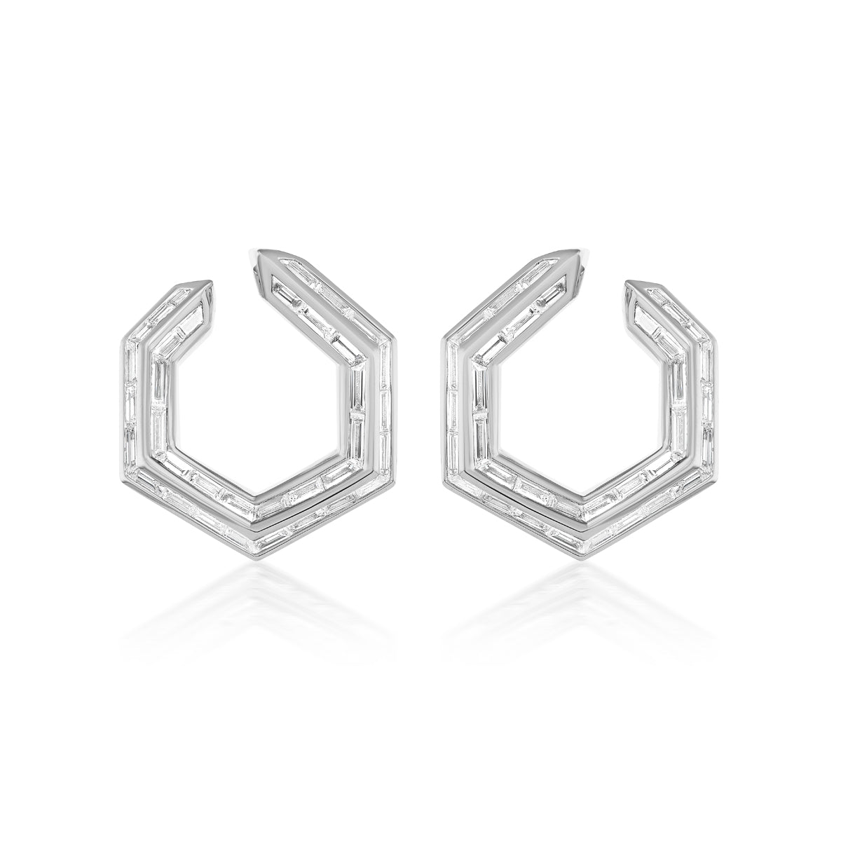 Chrysler Front-To-Back Hoops with Baguette Diamonds
