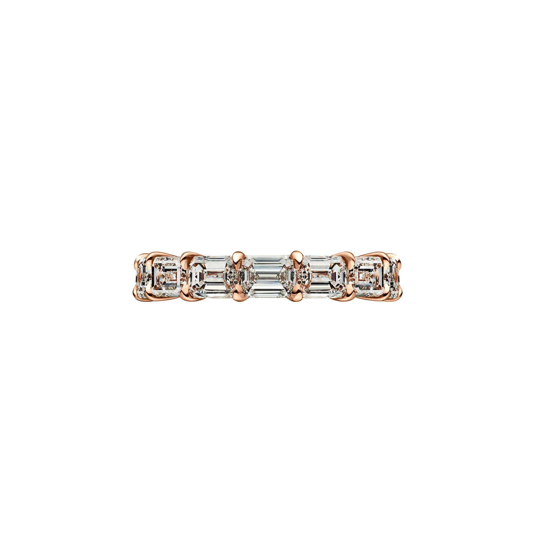 East-West Emerald Cut Diamond Eternity Band