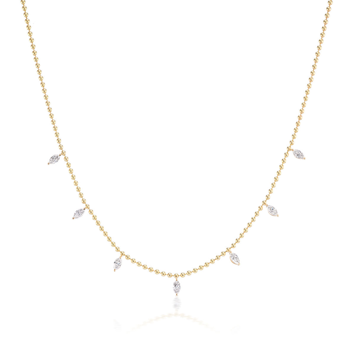 Marquise Diamond Spike Necklace in Yellow Gold