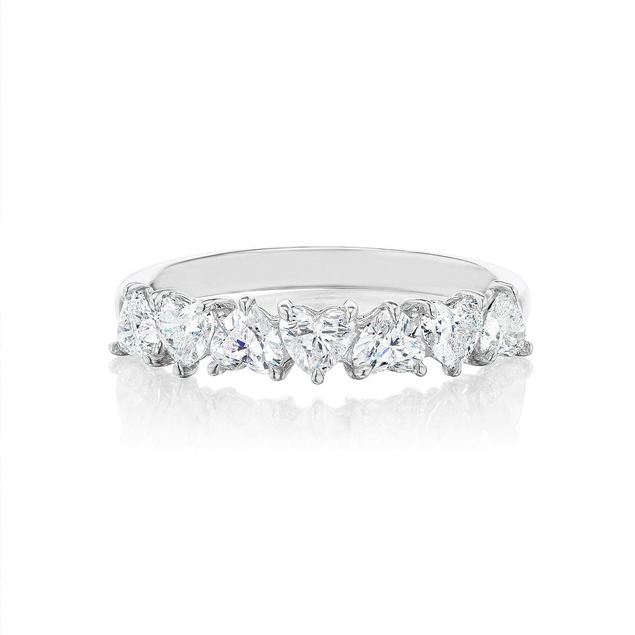 Interlocking Hearts Half Eternity Band