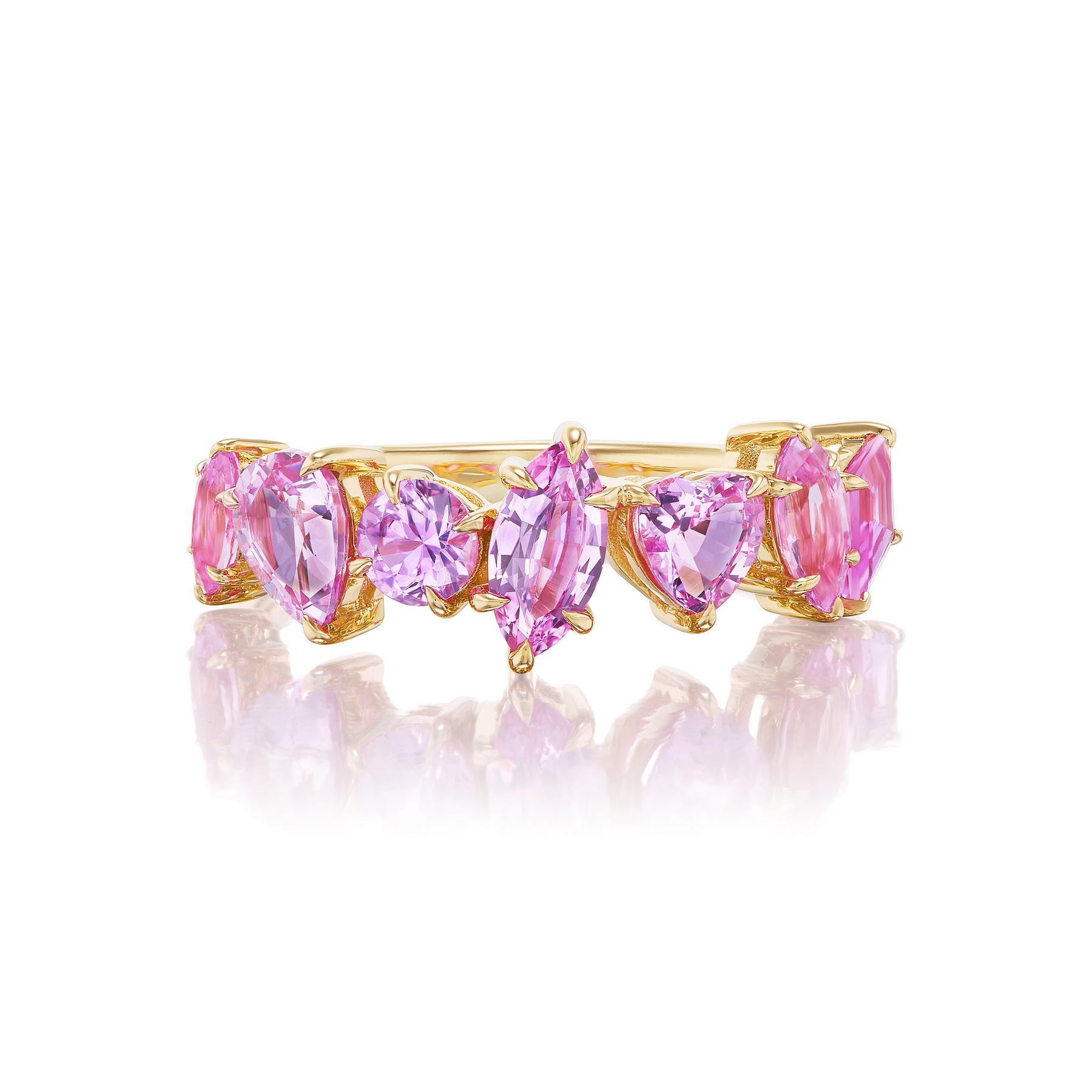Sapphire Mixed Shape Cluster Ring
