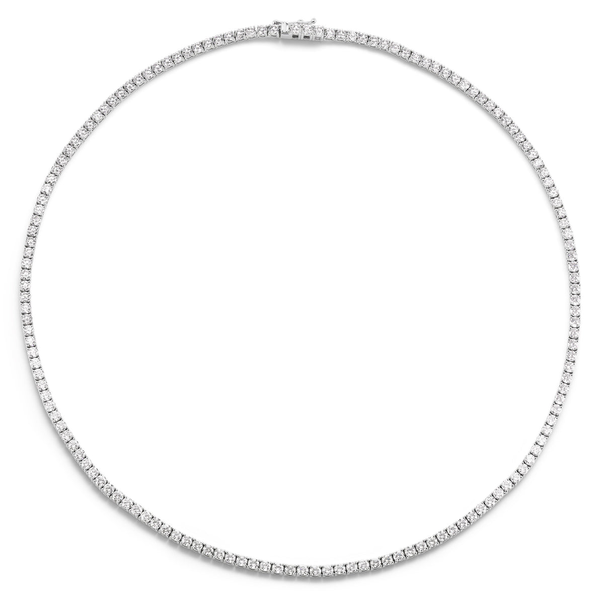 Classic Round Diamond Tennis Necklace