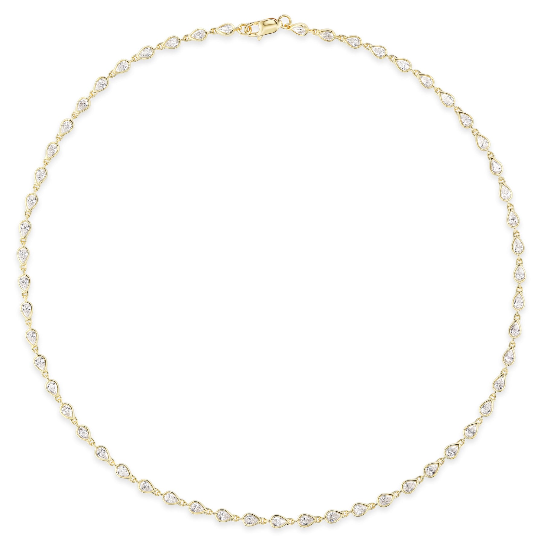 Bezel Set Pear Shape Diamond Garland Necklace