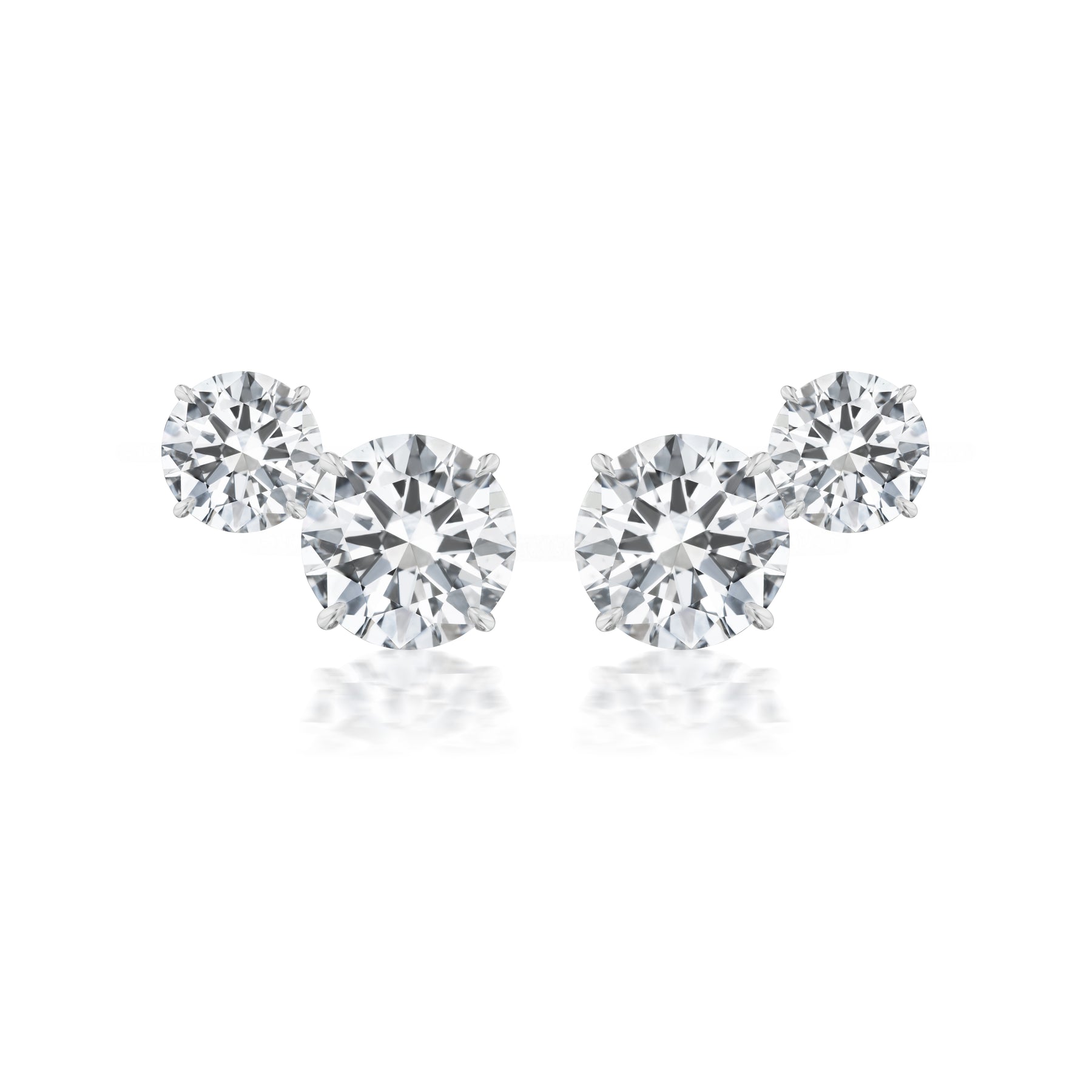 Duo Round Diamond Studs