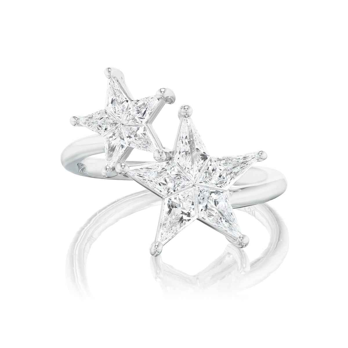 Celestial Shooting Stars Wraparound Ring with Kite Diamonds