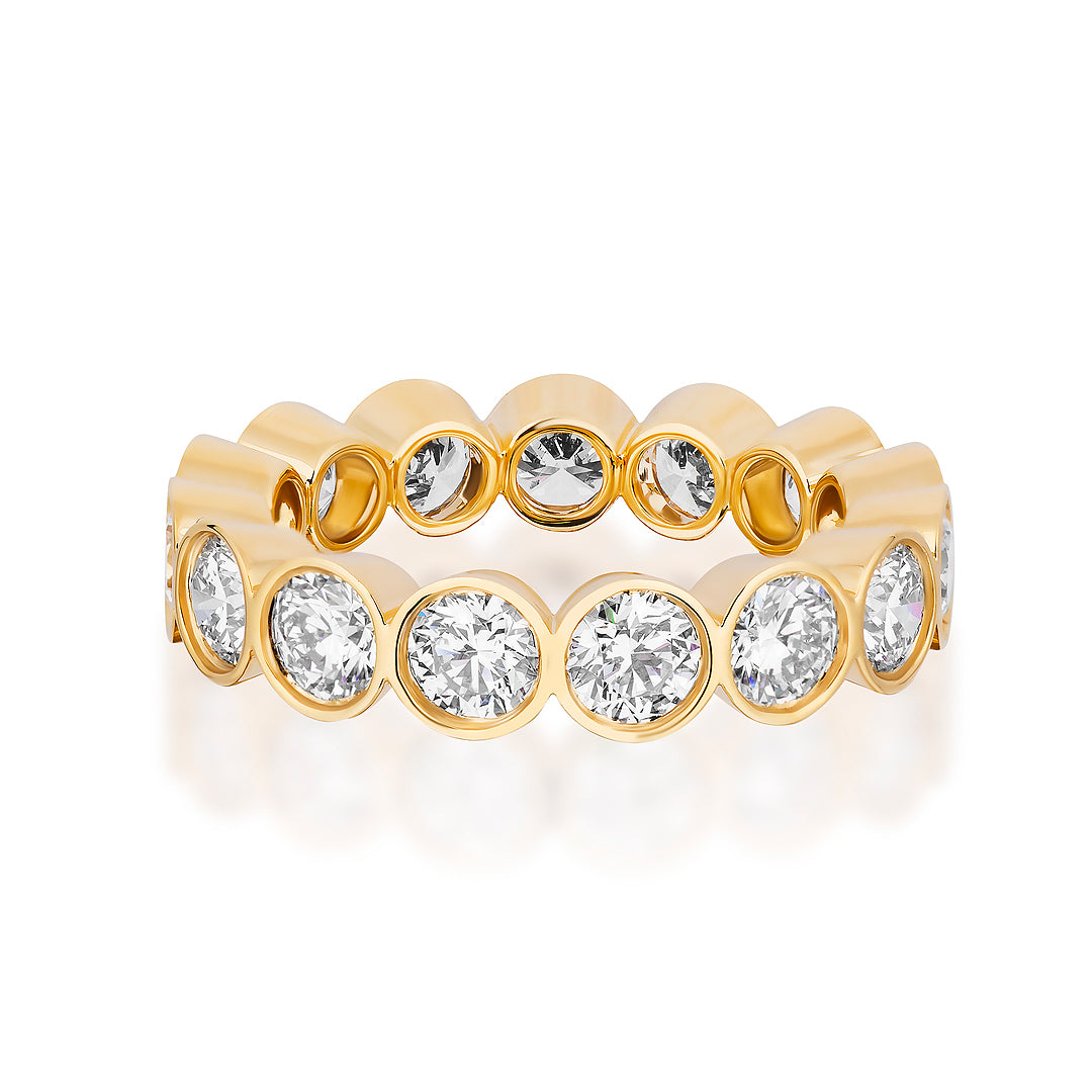 Bezel Set Round Brilliant Diamond Eternity Band