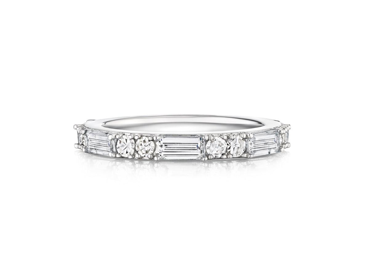 East-West Set Baguette and Round and Diamond Eternity Band
