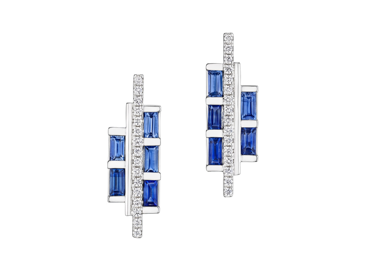 Chroma Empire Color Gradient Sapphire and Diamond Studs