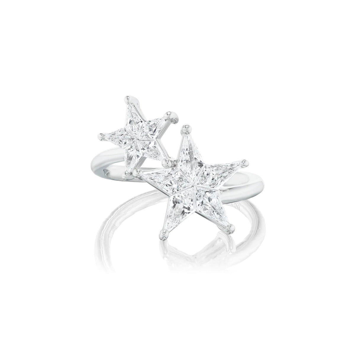 Celestial Shooting Stars Wraparound Ring with Kite Diamonds