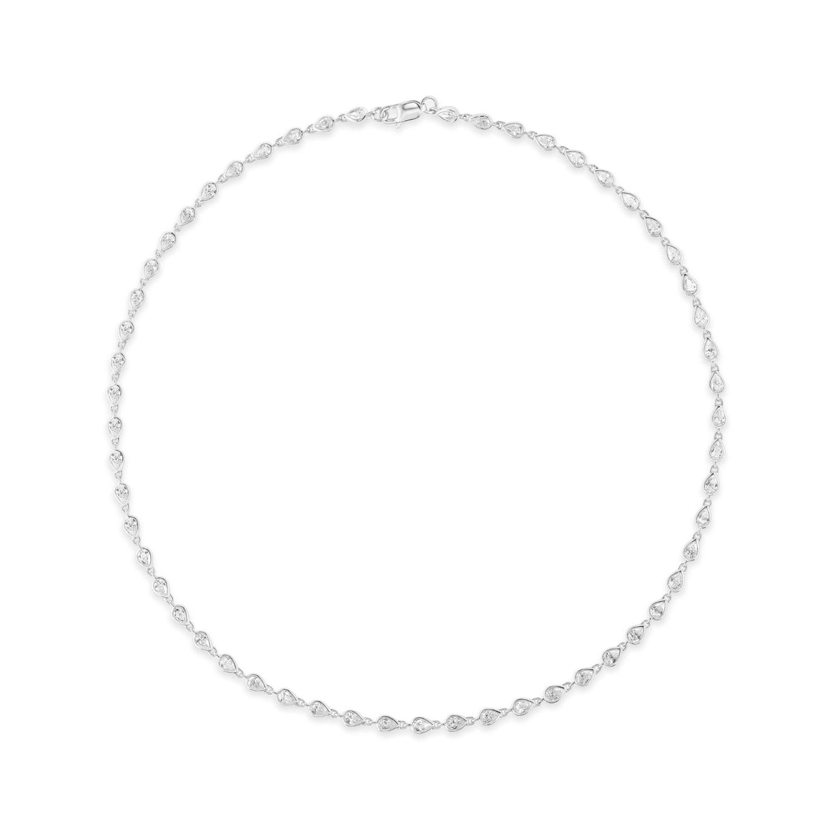 Bezel Set Pear Shape Diamond Garland Necklace