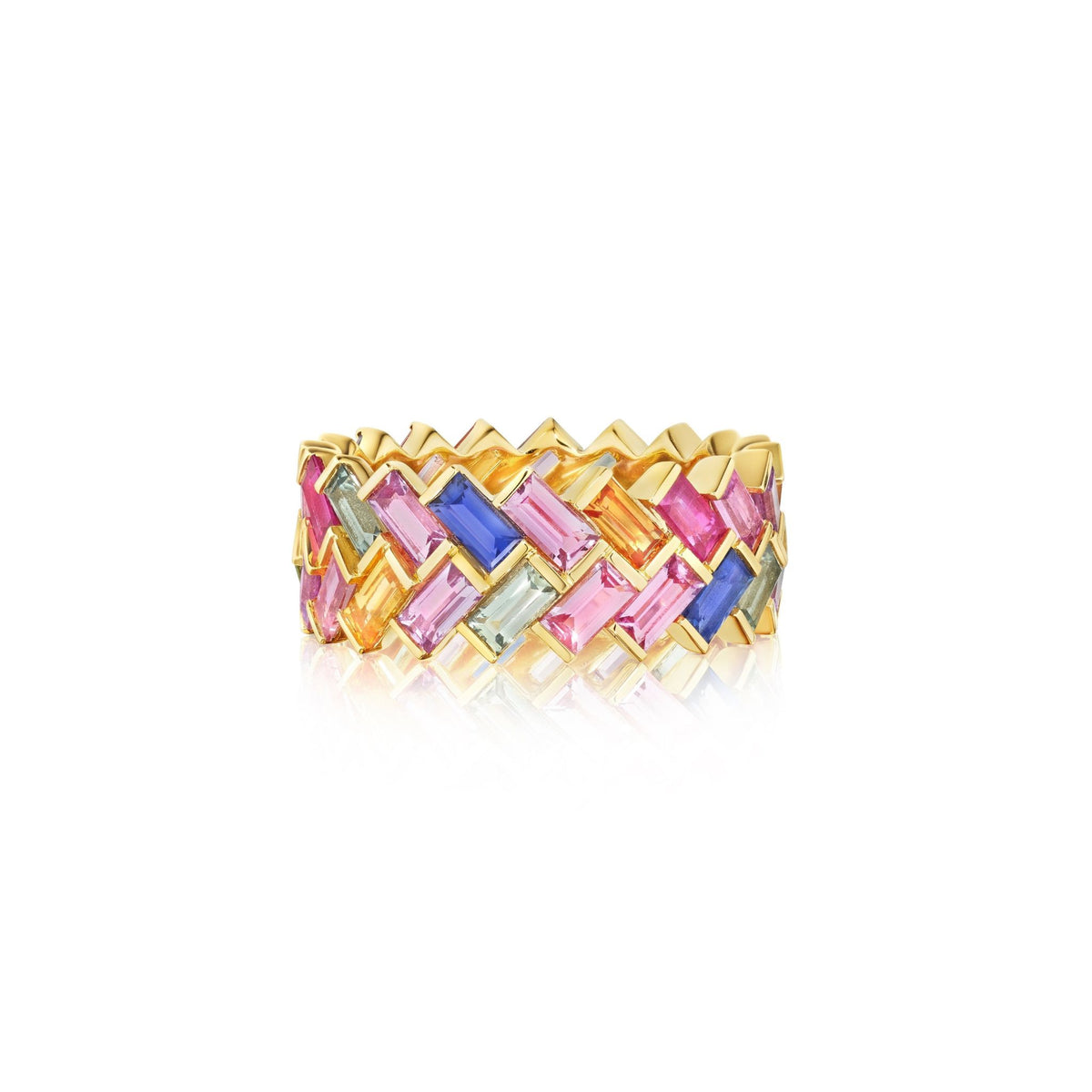 Chroma Chevron Bezel Set Ring