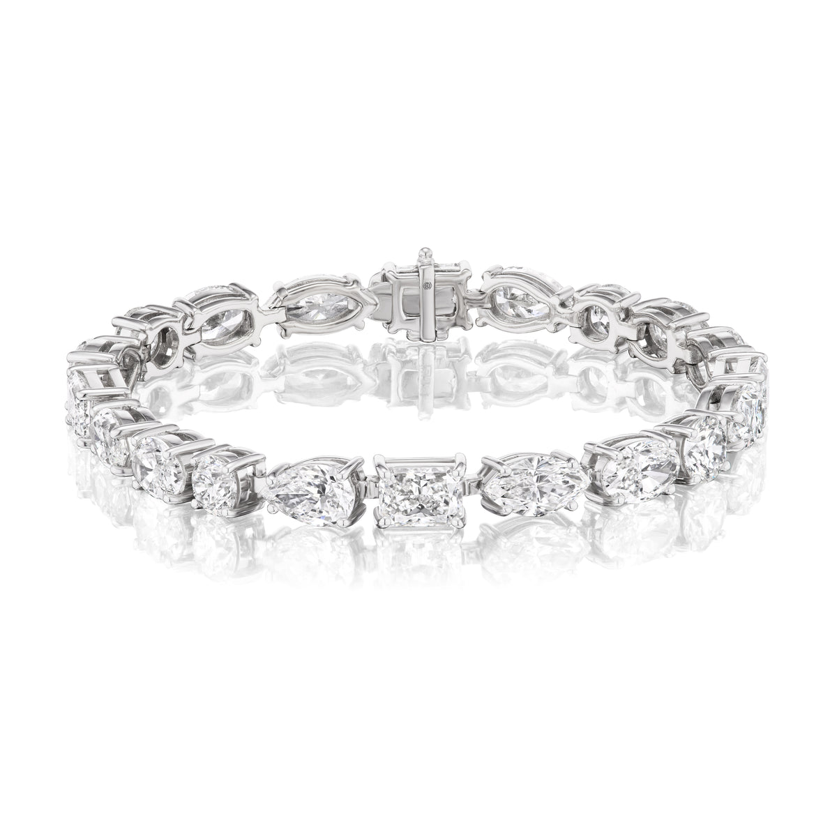 Large East-West Mixed Shape Diamond Tennis Bracelet