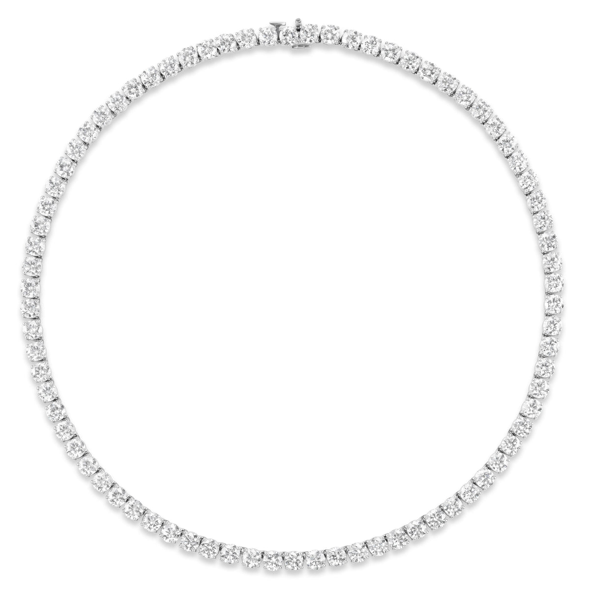Large Round Diamond Tennis Necklace