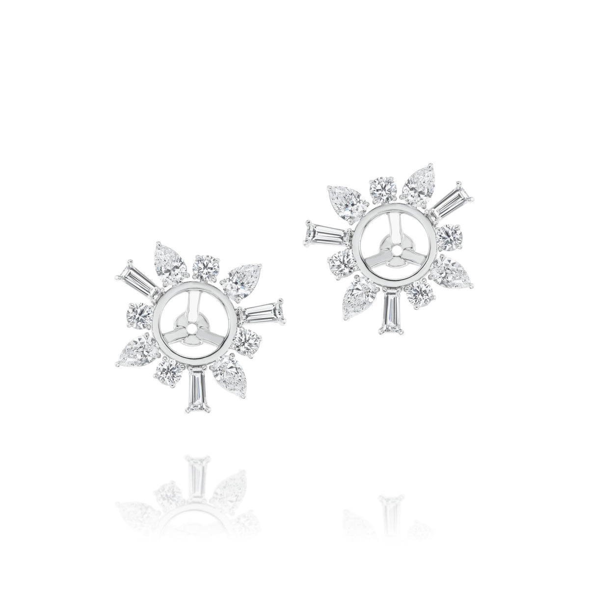 Bespoke Mixed Shape Diamond Ear Jacket in White Gold
