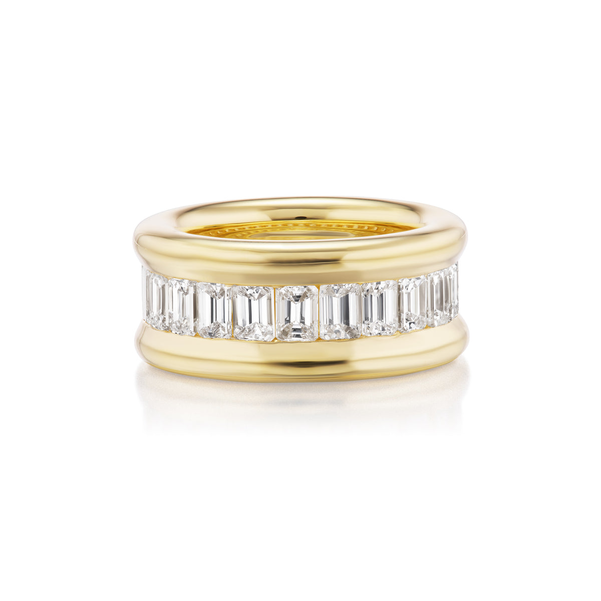 Channel Set Emerald Cut Diamond Eternity Band