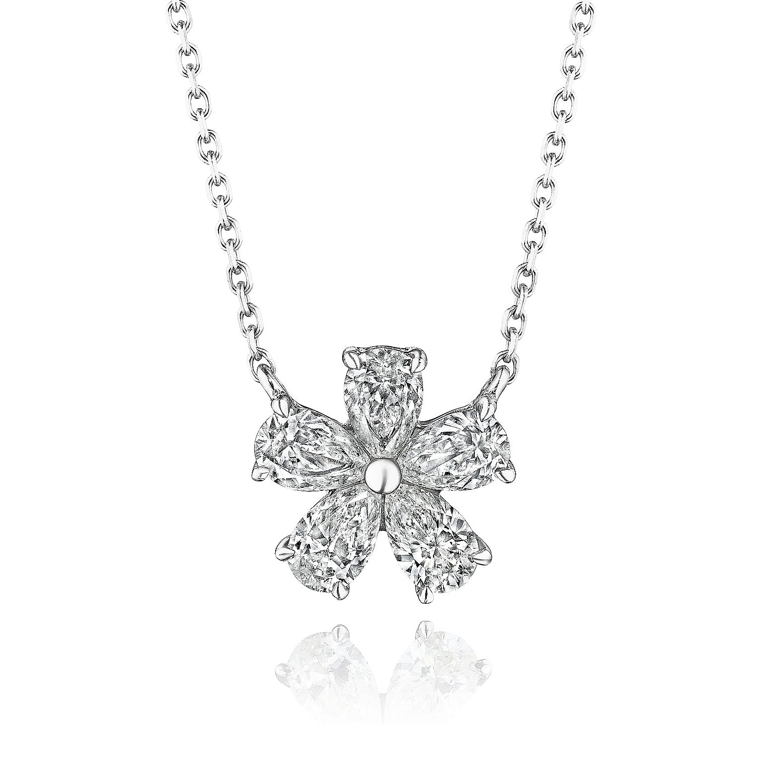 Pear Diamond Petal Pendant