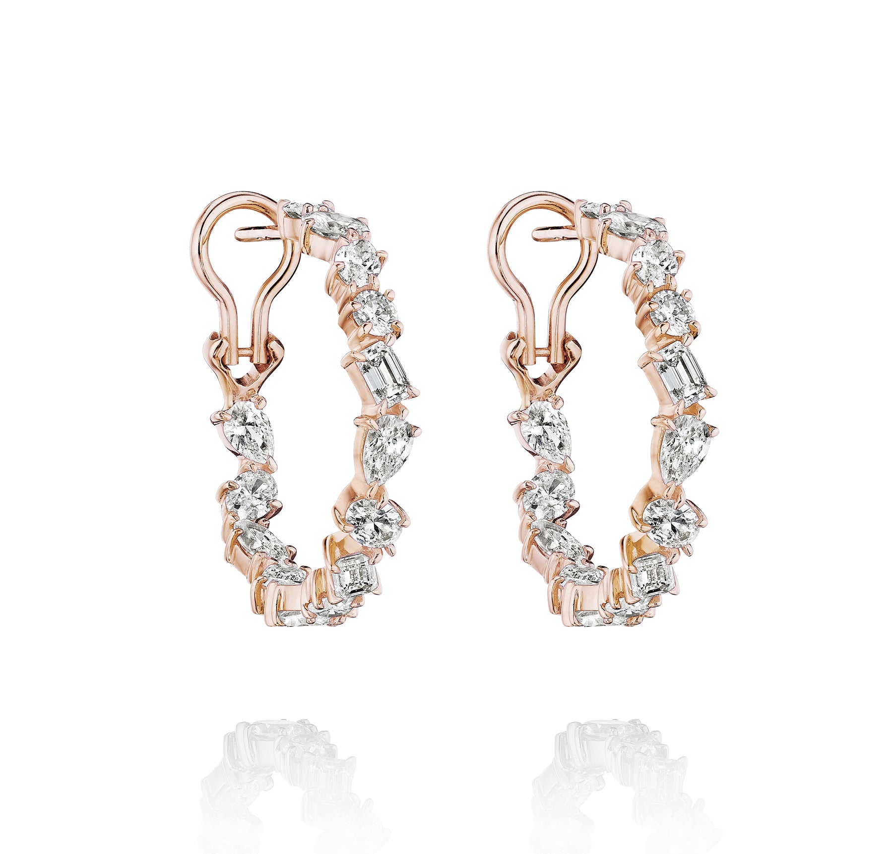 Mixed Shape Diamond Hoops