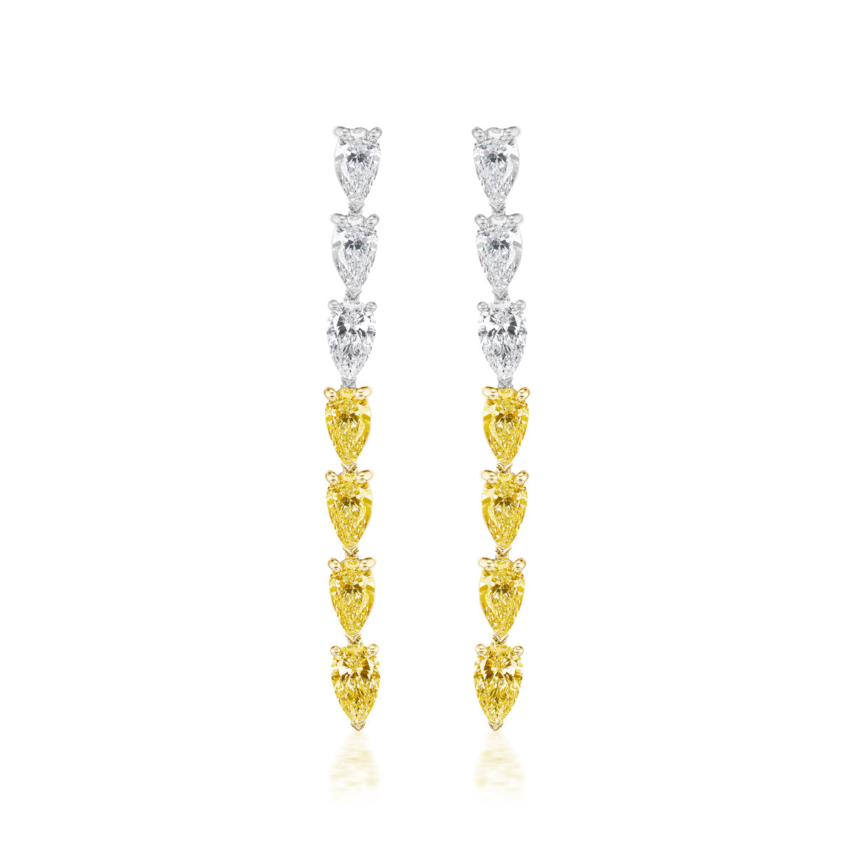 Chasing Pears Split Yellow Drop Earrings