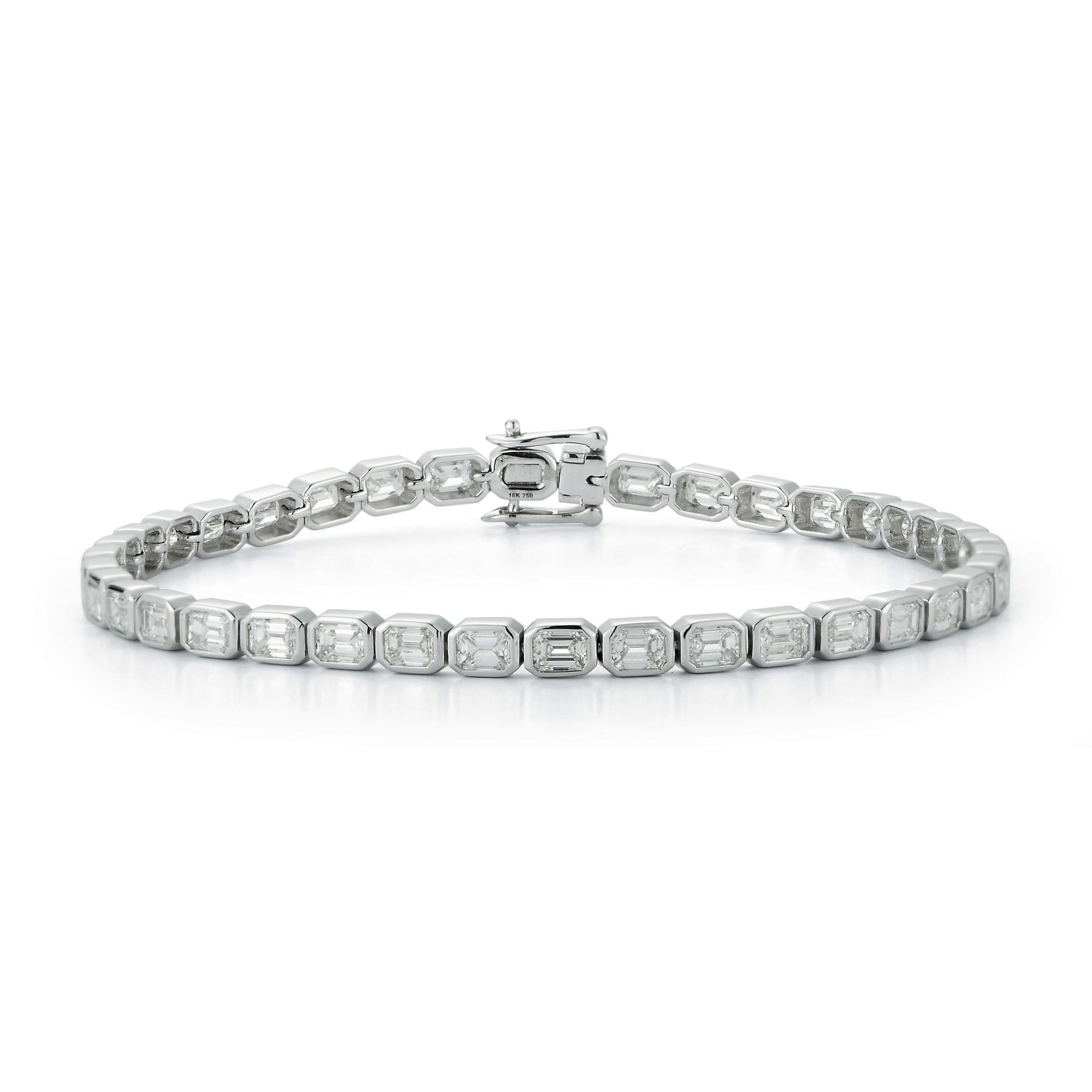 East-West Emerald Cut Bezel Bracelet