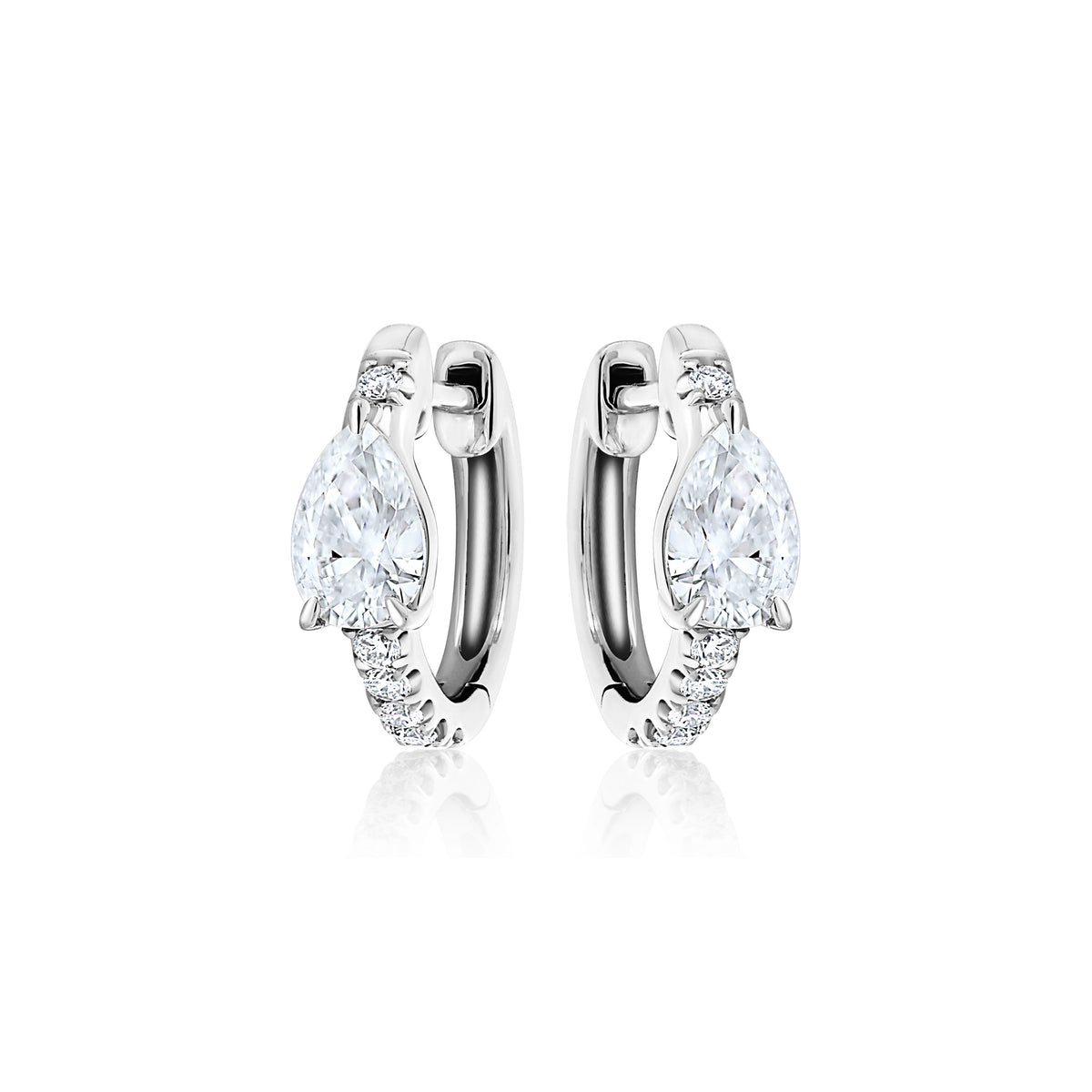 Pavé Huggie with Pear Diamonds