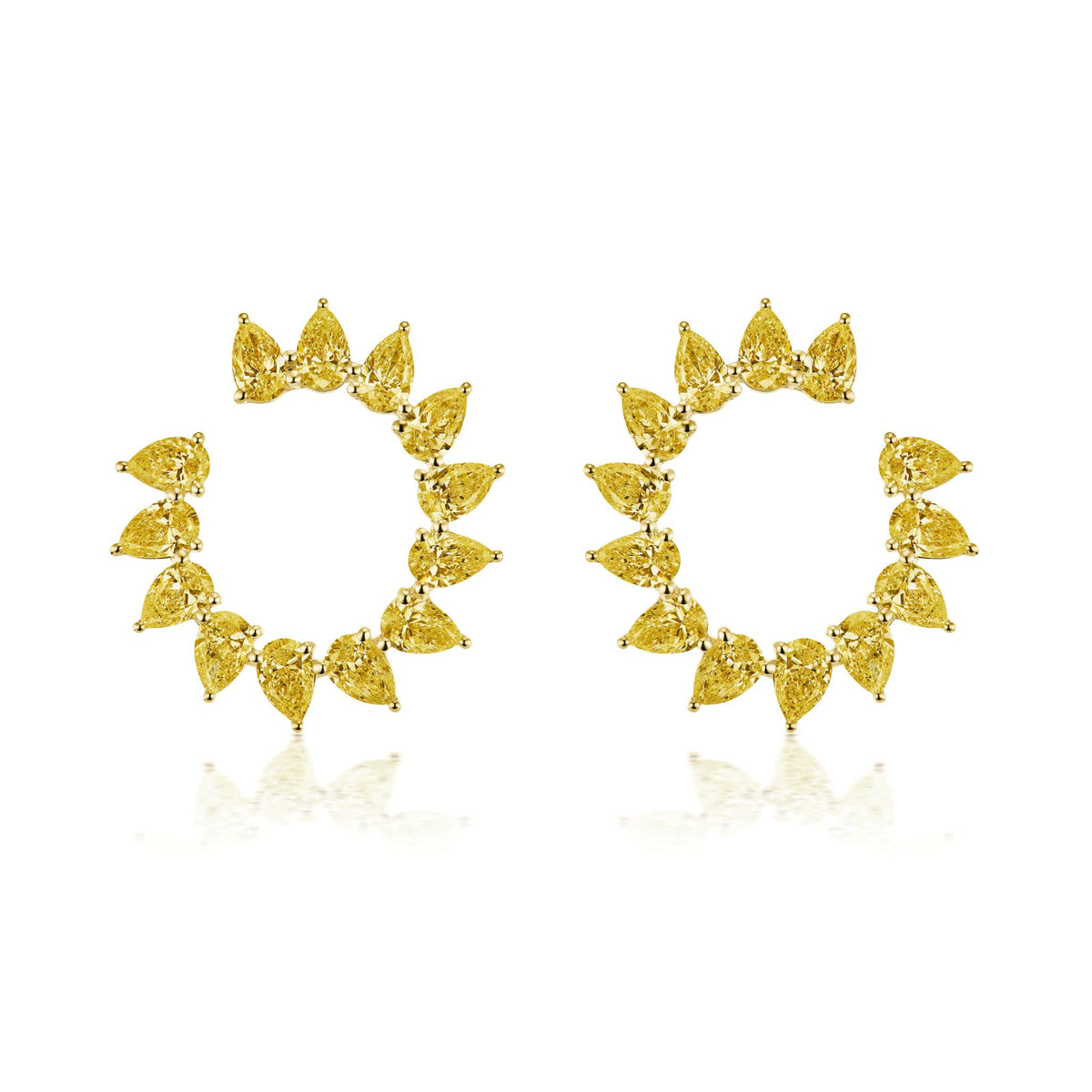 Yellow Diamond Sunshine Front-to-Back Hoops