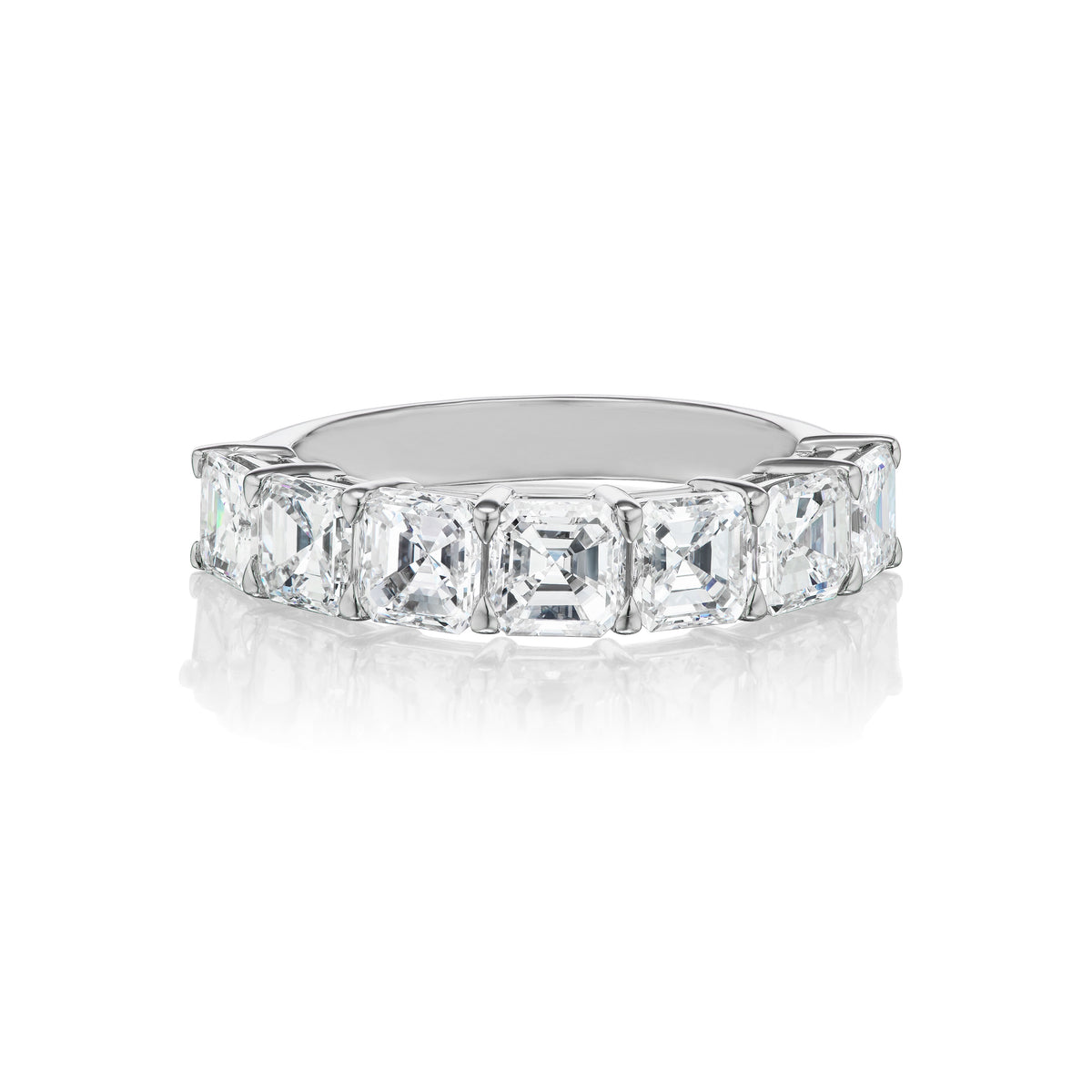 Asscher Cut Diamond Half Eternity Band