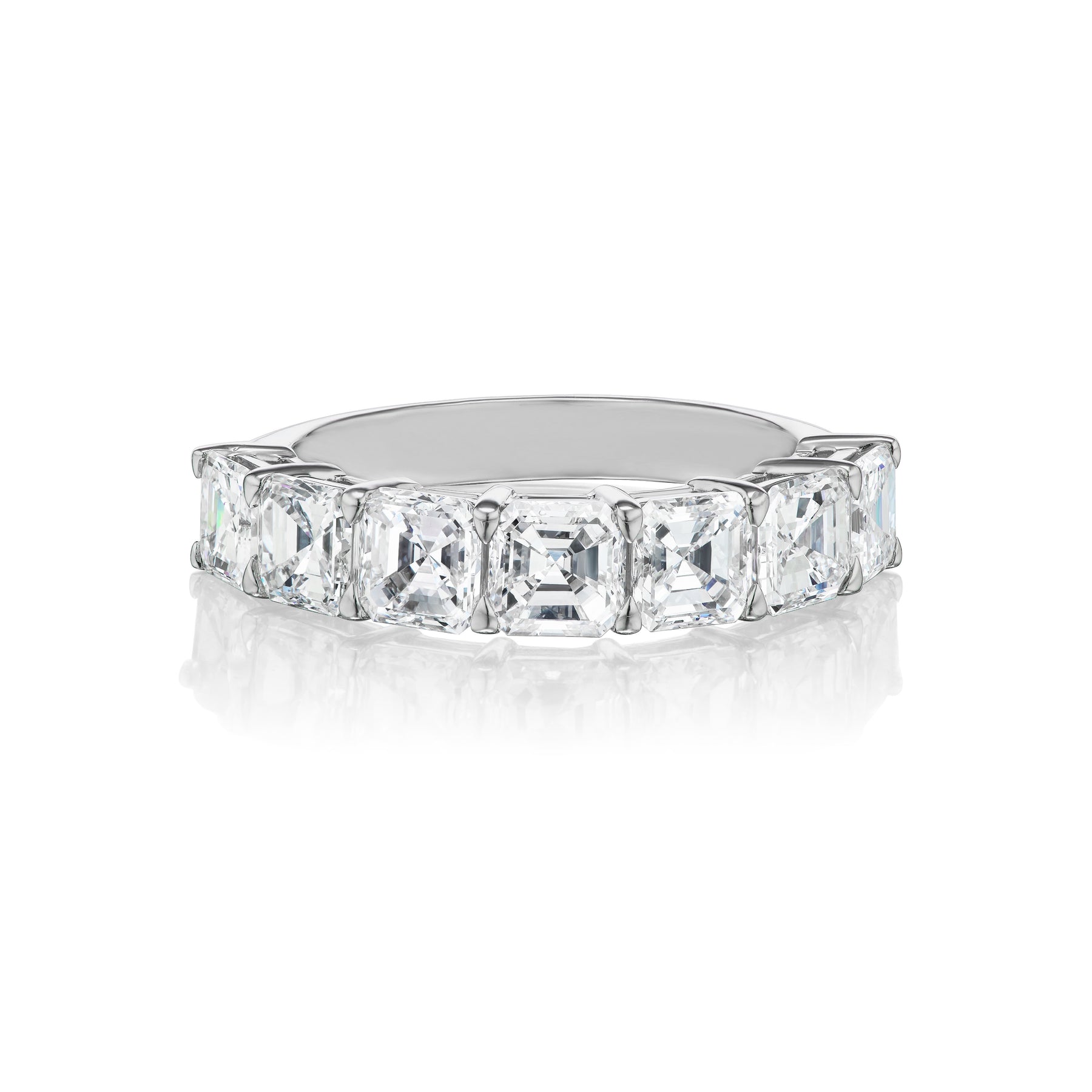 Asscher Cut Diamond Half Eternity Band