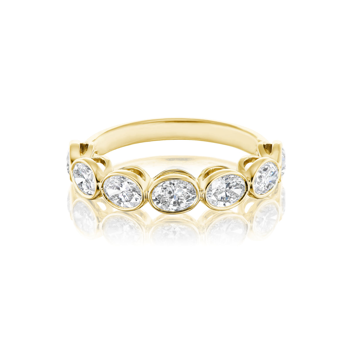 Chasing Ovals Bezel Set Diamond Half Eternity Band