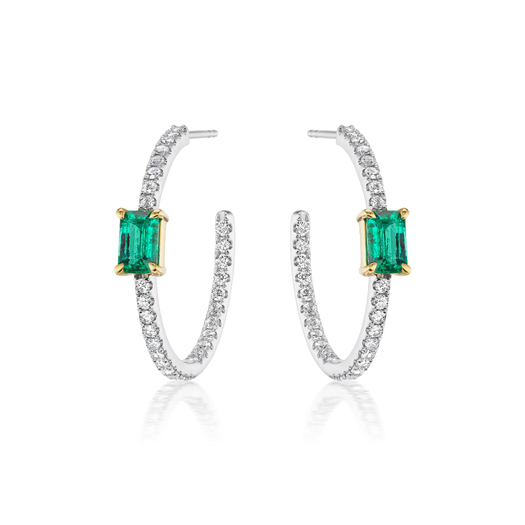 Emerald Pavé Hoops