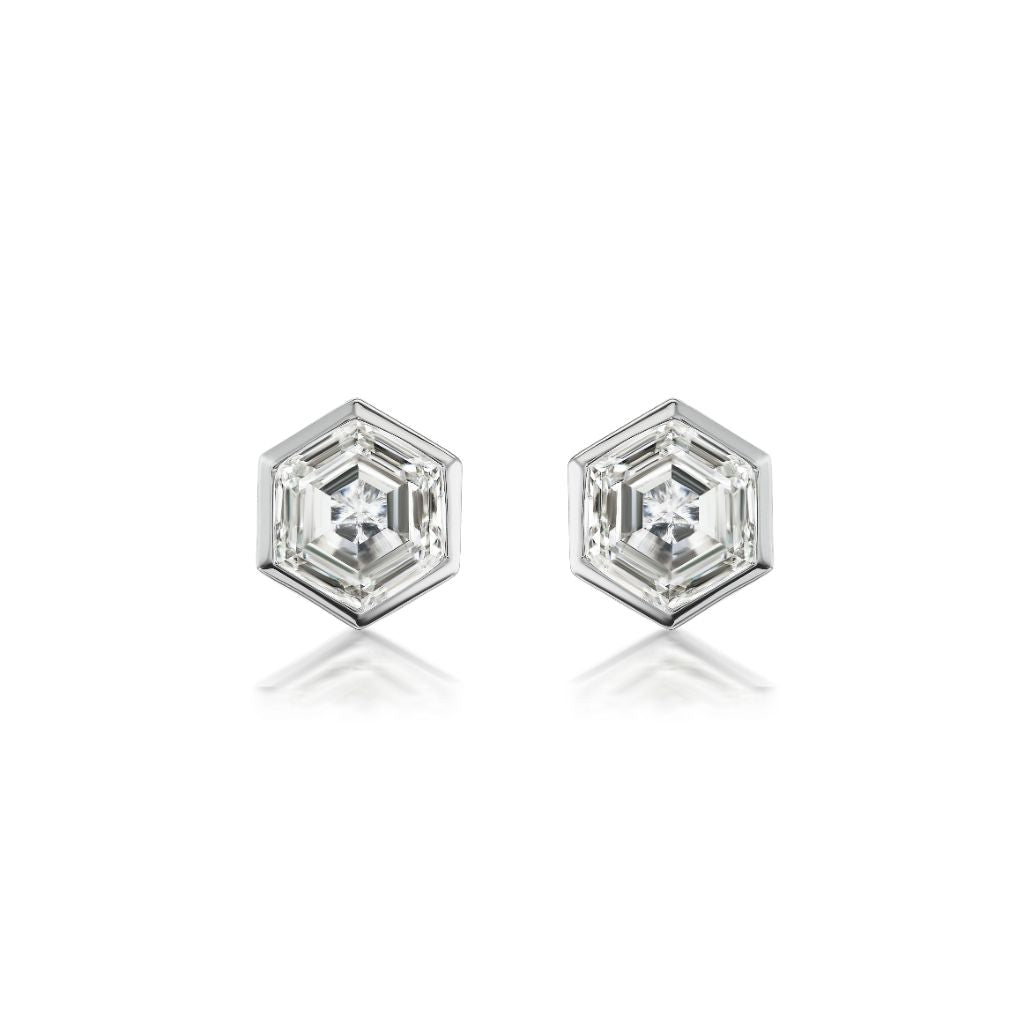 Hexagonal Diamond Studs