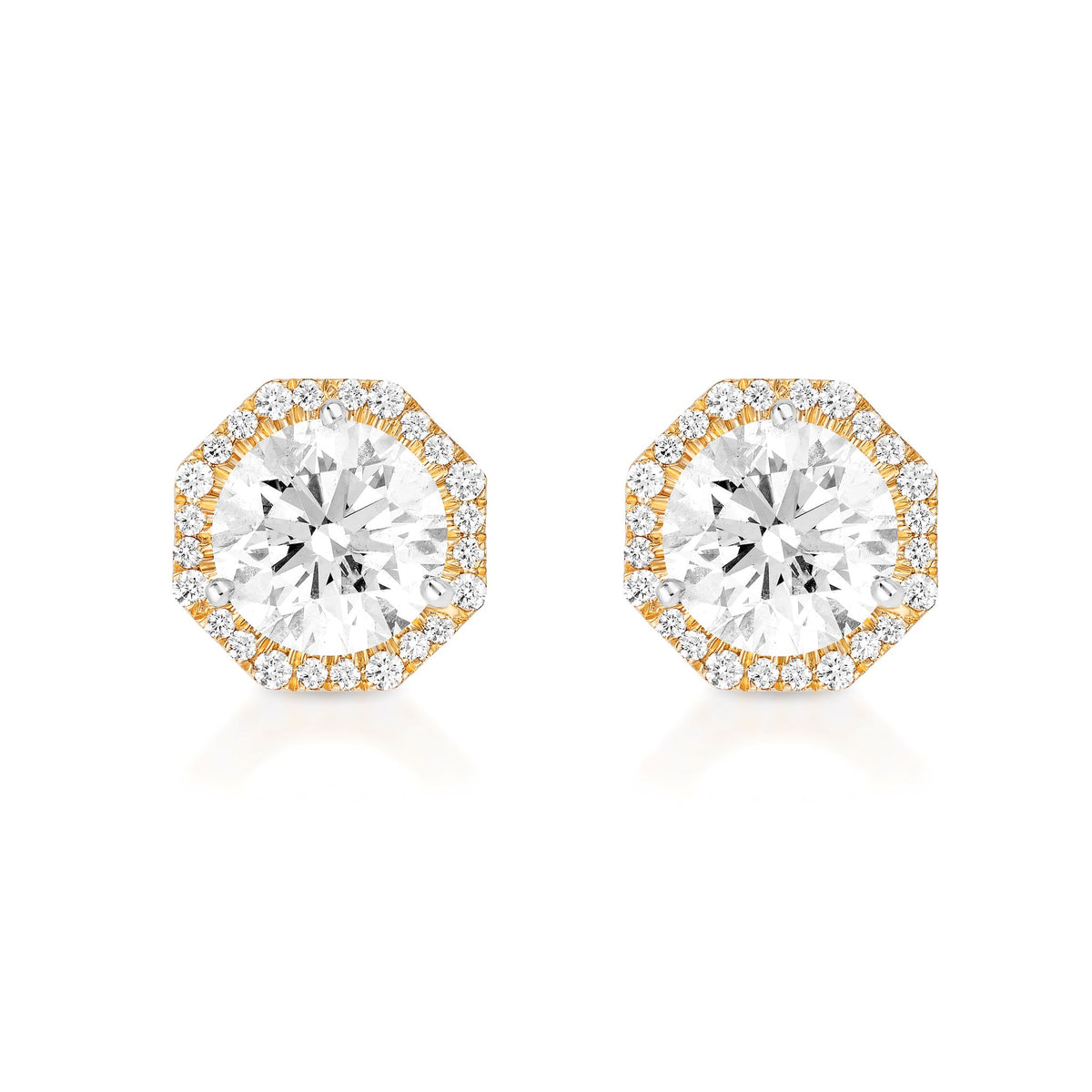 Pavé Octagon Ear Jackets with Round Brilliant Diamonds