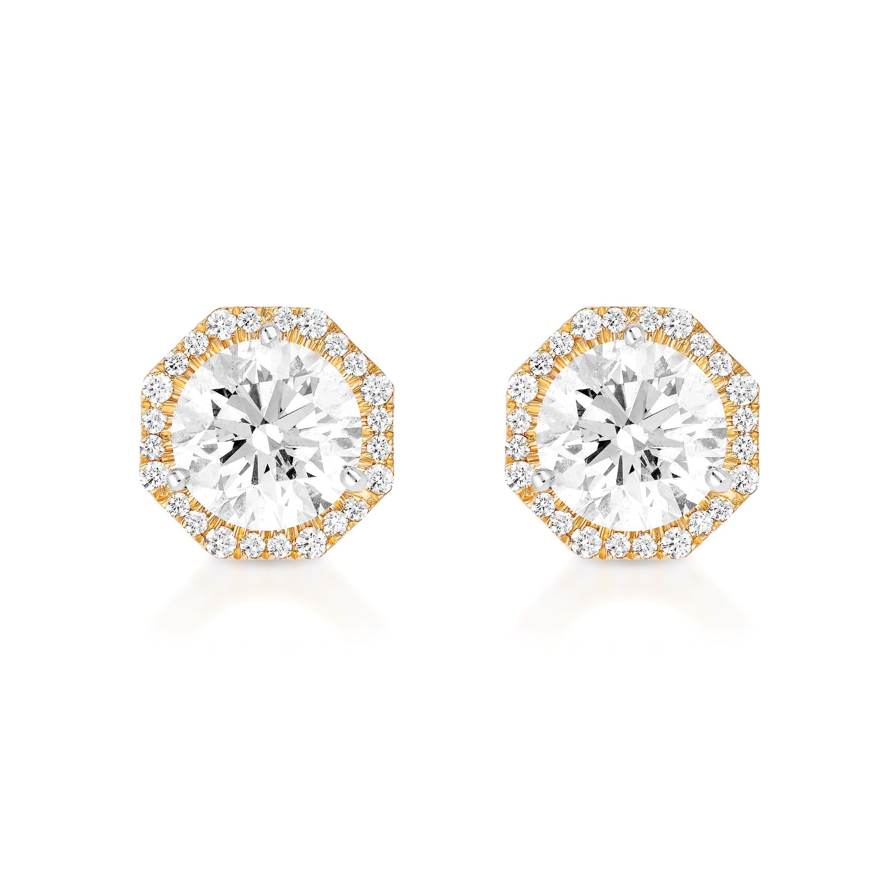 Pavé Octagon Ear Jackets with Round Brilliant Diamonds
