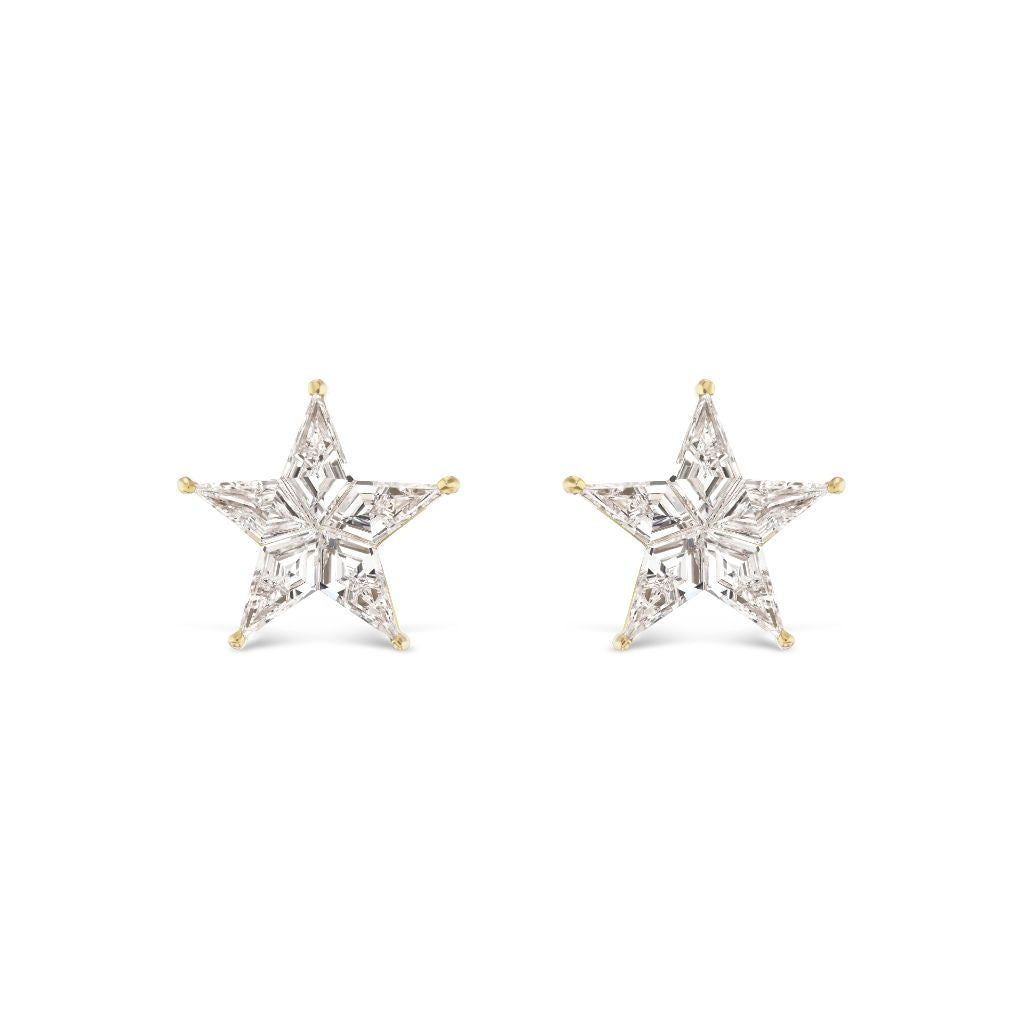 Diamond Star Studs, Yellow Gold