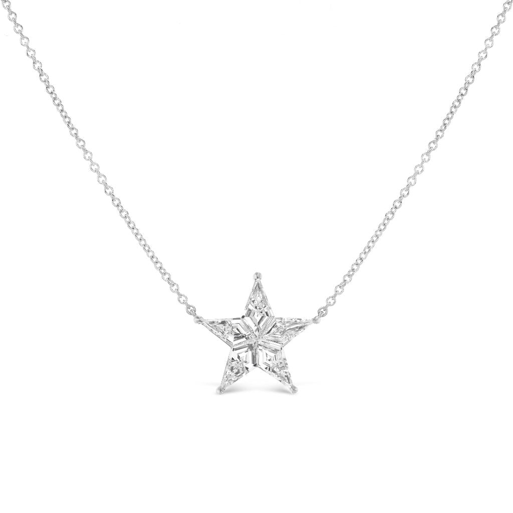 Celestial Star Diamond Pendant in White Gold