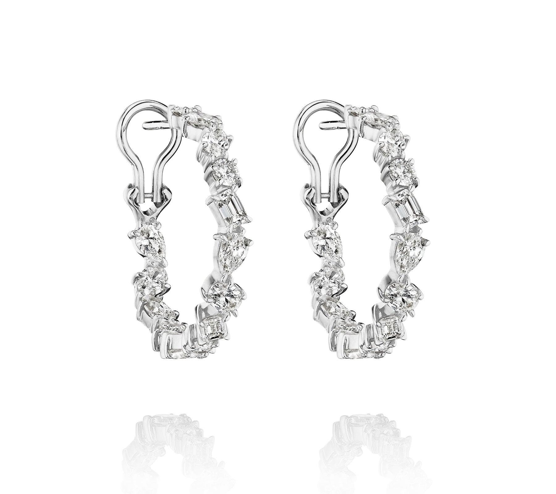Mixed Shape Diamond Hoops