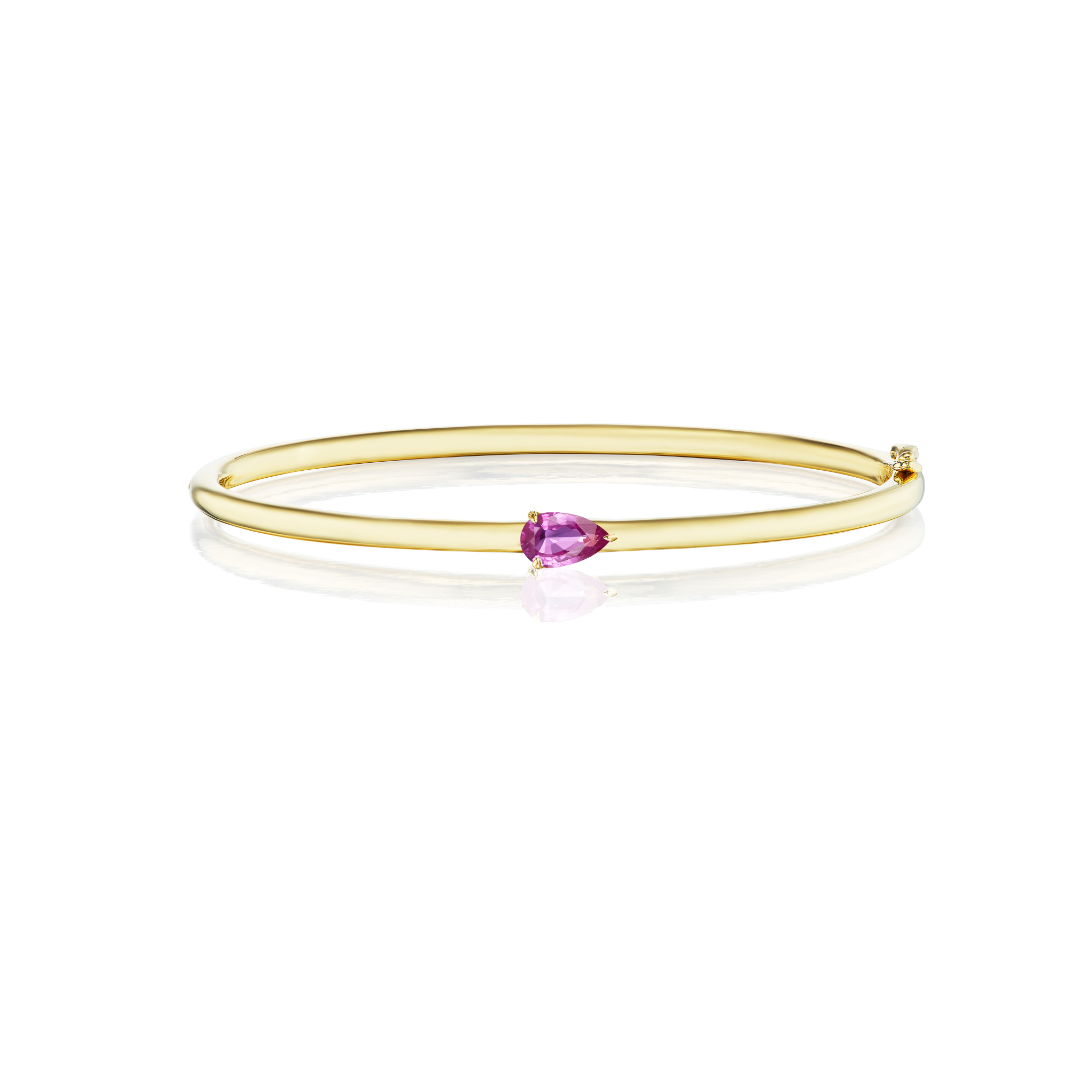 A silver bangle bracelet featuring two rows of small diamonds and a central, rectangular emerald-cut diamond set in the middle, displayed on a white background.