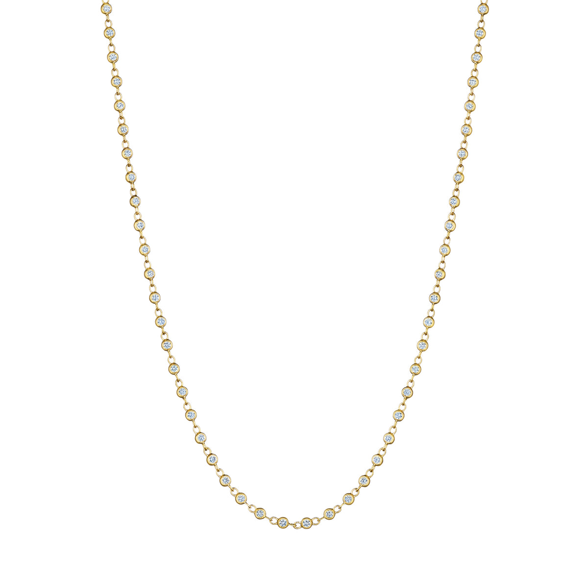 Golden Garland Necklace in Yellow Gold with Round Brilliant Diamonds