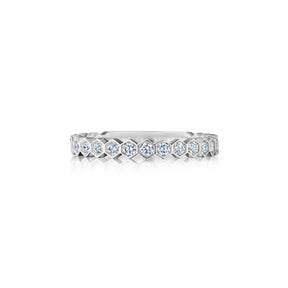 Hexagon Bezel Set Diamond Band