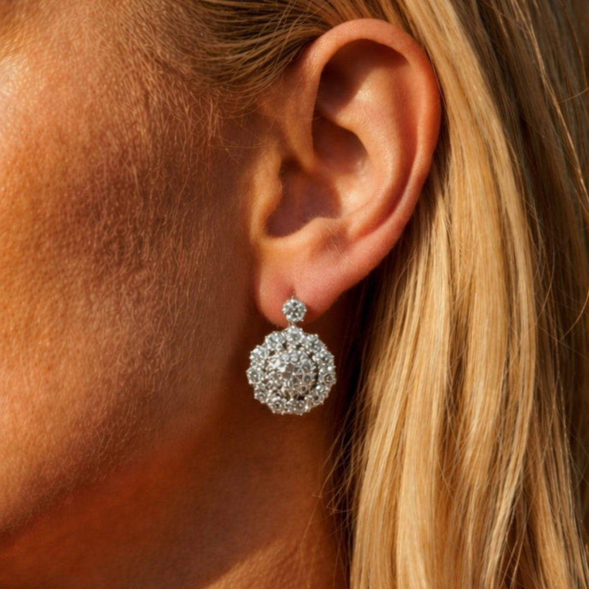 Pair of Diamond Earrings