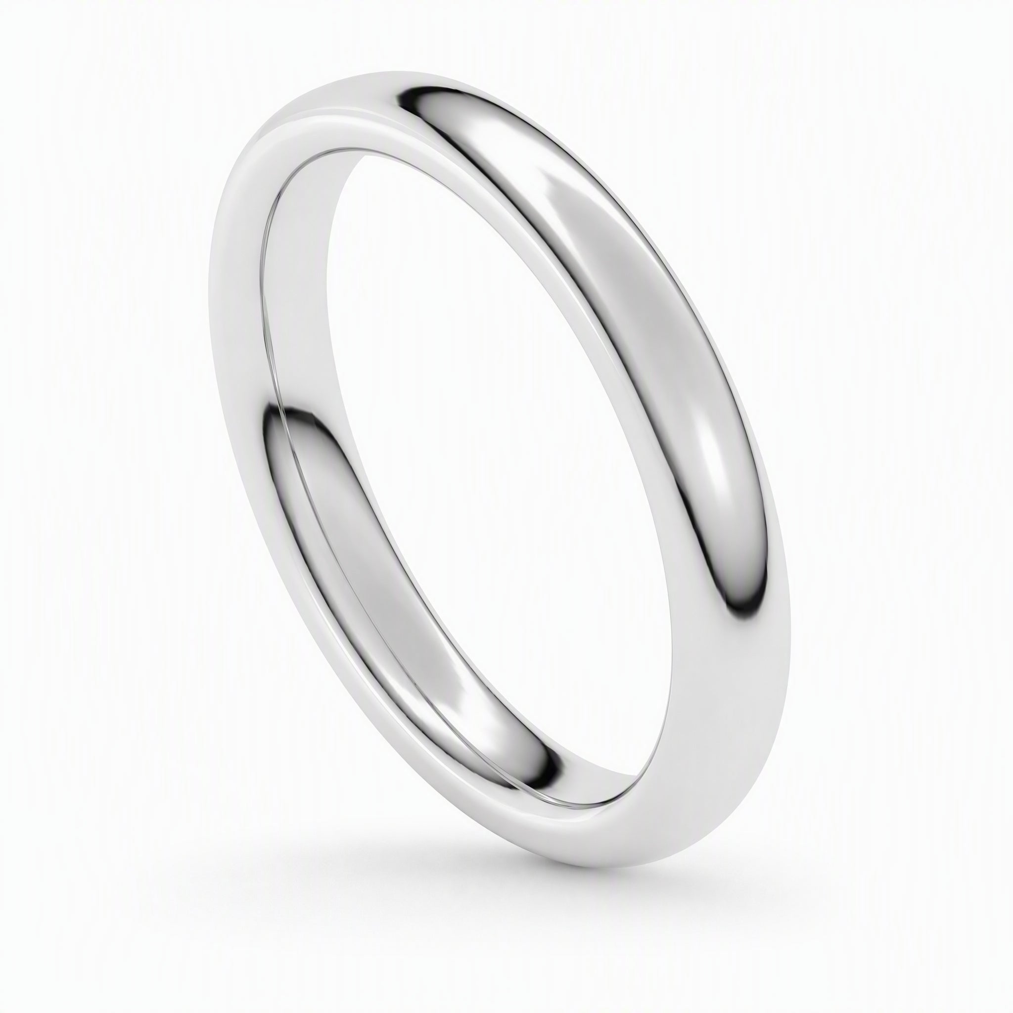 Full Round Wedding Band in White Gold