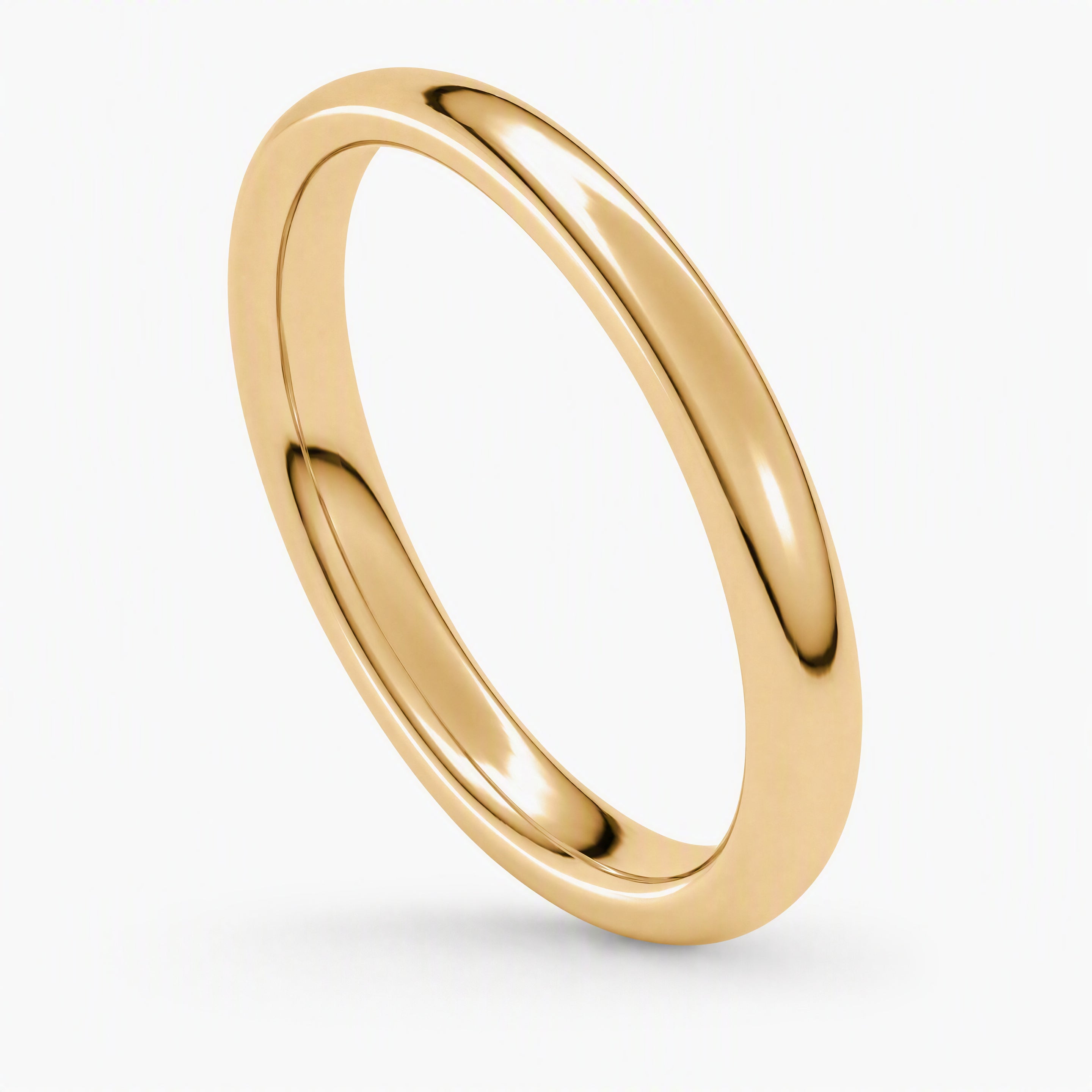Full Round Wedding Band in Yellow Gold