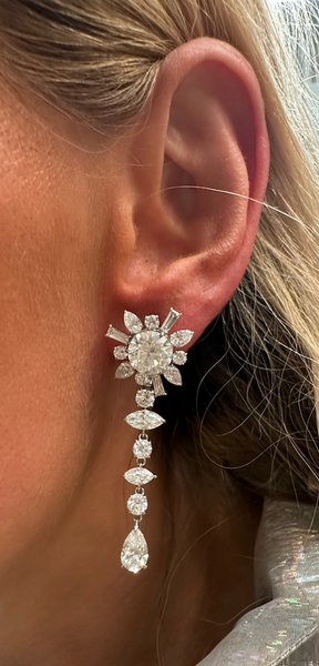 Bespoke Mixed Shape Diamond Ear Jacket in White Gold