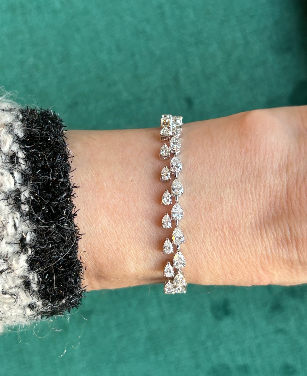 Duo Marquise Diamond Tennis Bracelet in White Gold