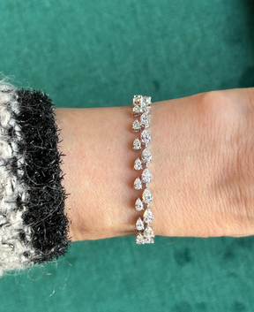 Duo Marquise Diamond Tennis Bracelet in White Gold