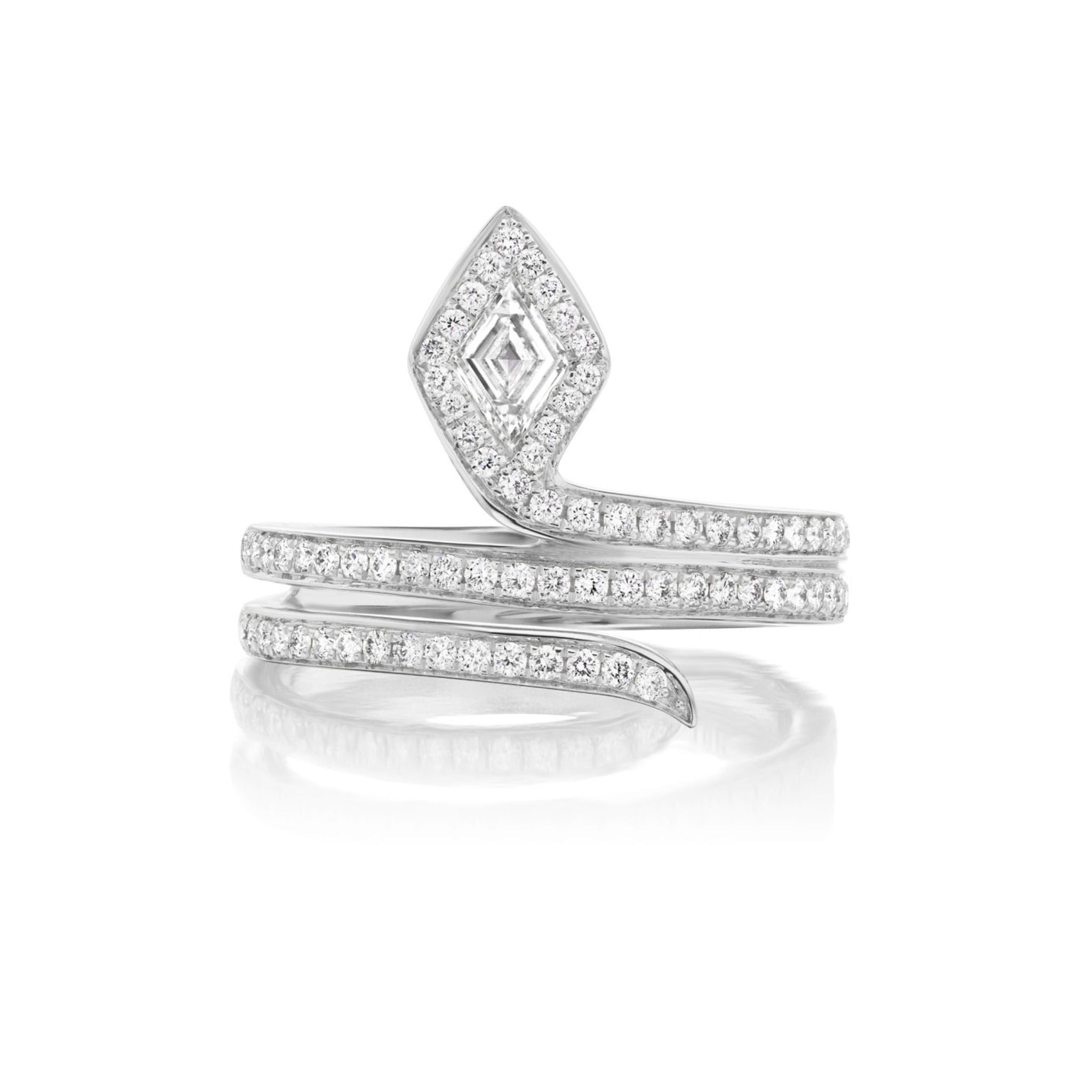 Lozenge Diamond Snake Wraparound Ring
