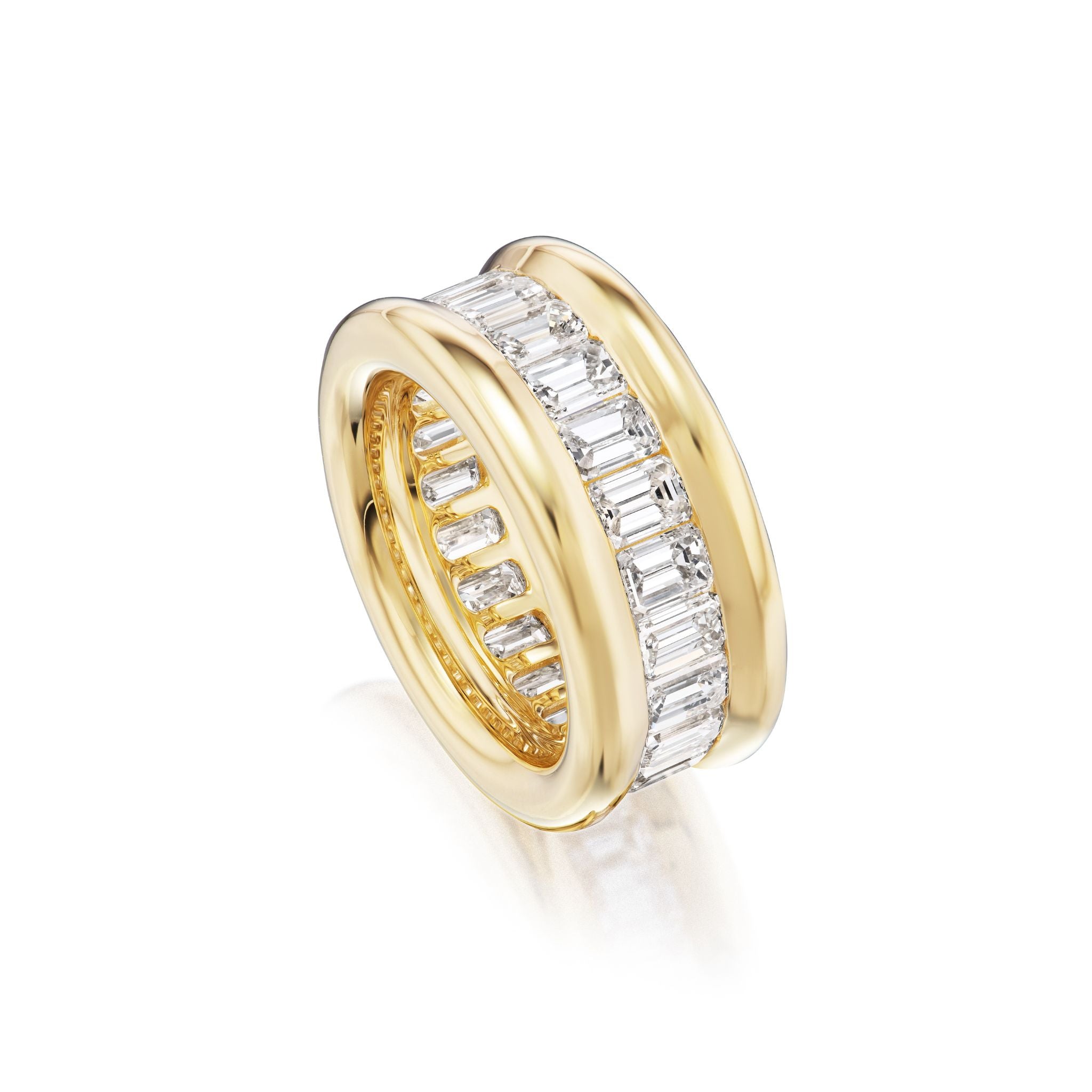 Channel Set Emerald Cut Diamond Eternity Band