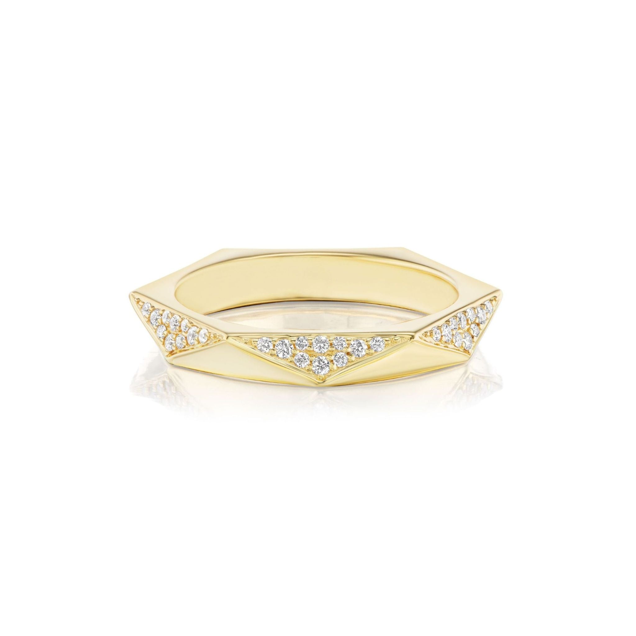 Triangular Geometric Pavé Band