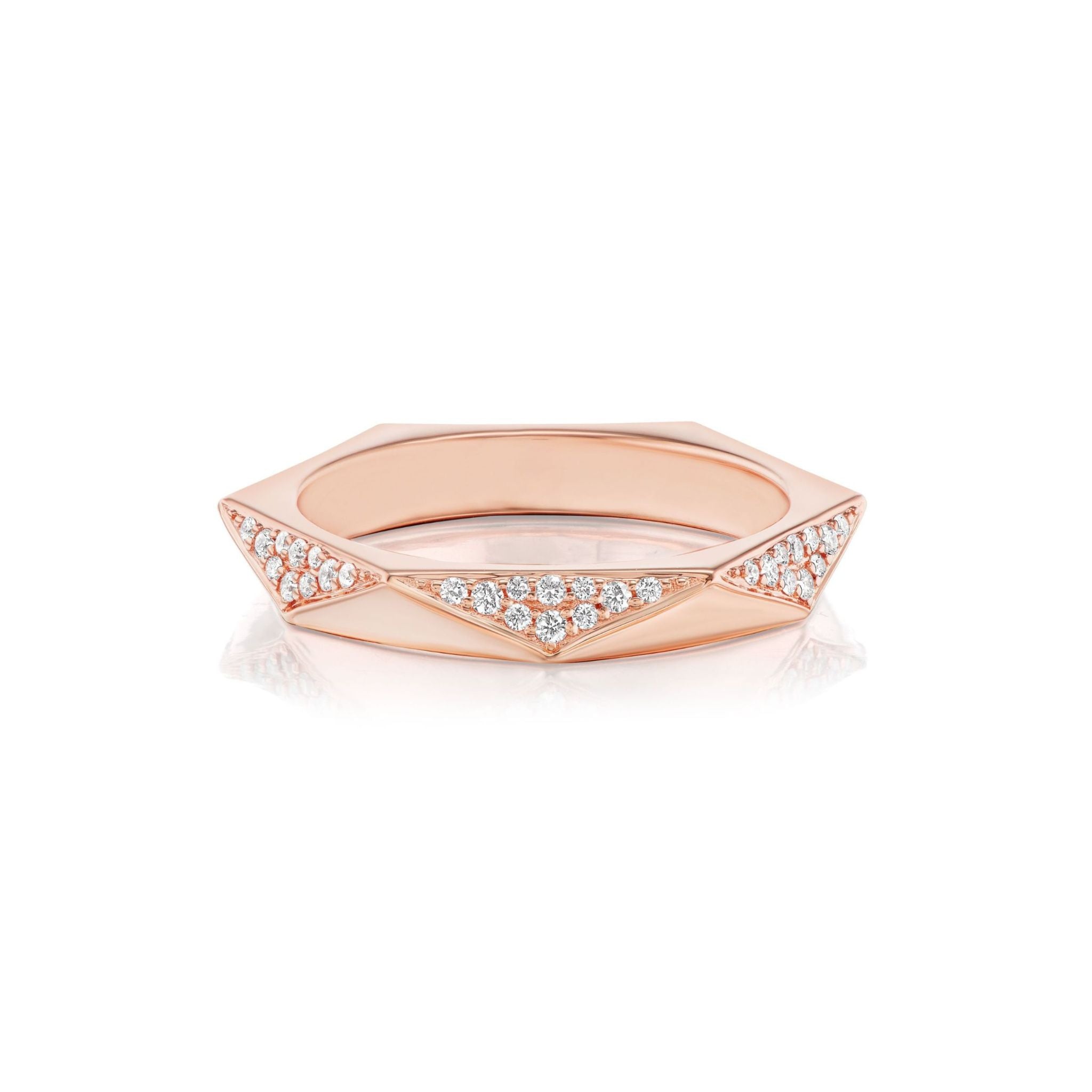 Triangular Geometric Pavé Band